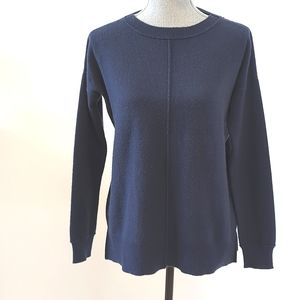 HOPE & STETSON Cashmere Sweater Crewneck Long Sleeve Navy Blue women's Sz XS